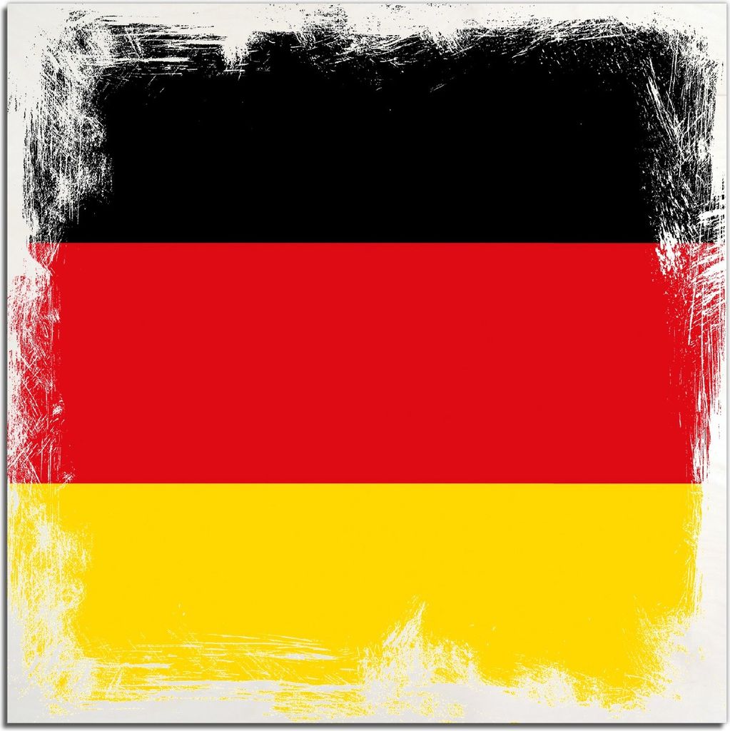 Kunstdrucke Wandbilder Holz in : Brillante Farben, Größe 50 x 50 cm Motiv Deutsche Flagge