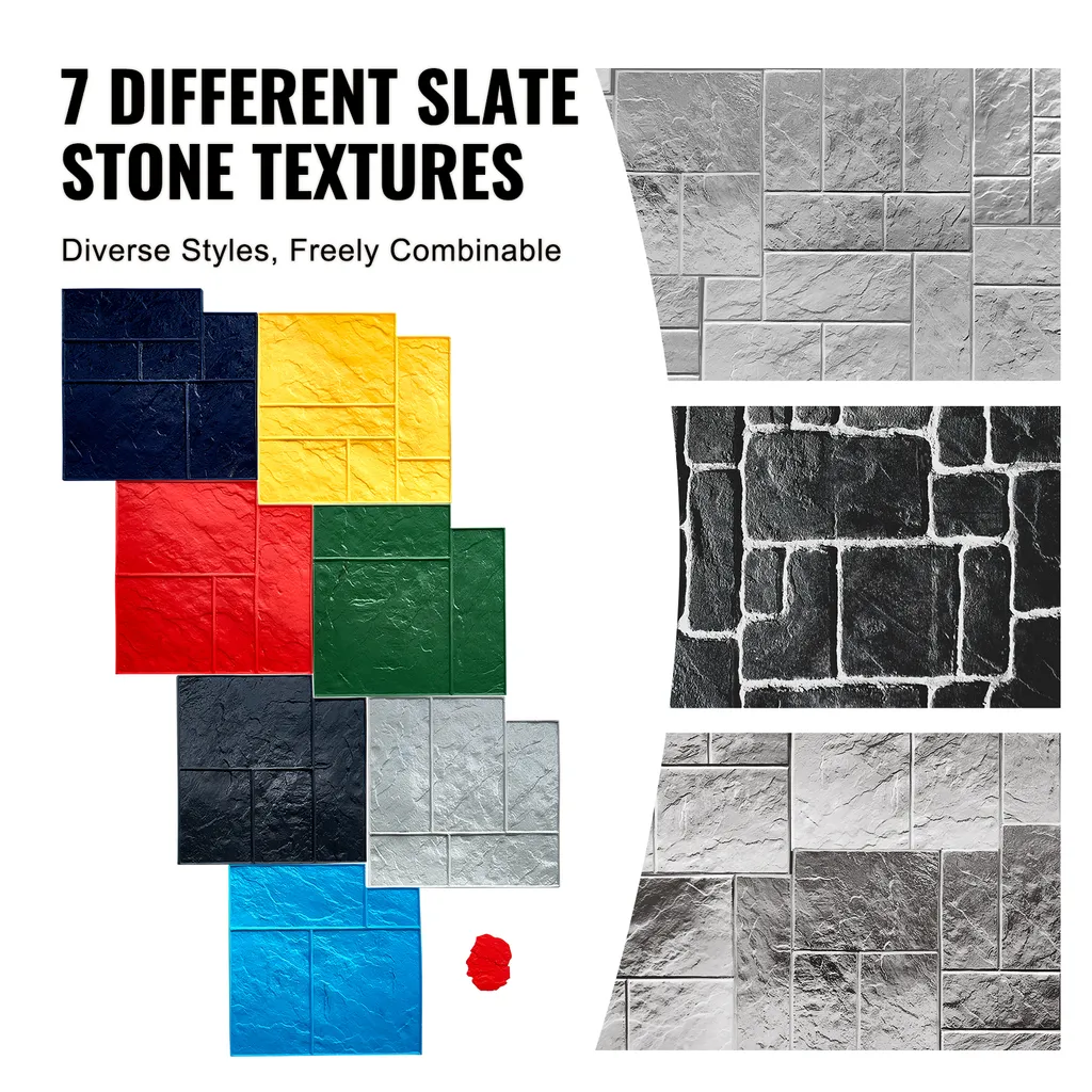 Tampon Polyuréthane pour Béton à Texture Pierre, 7 Tapis de 61 cm Carrés - 3