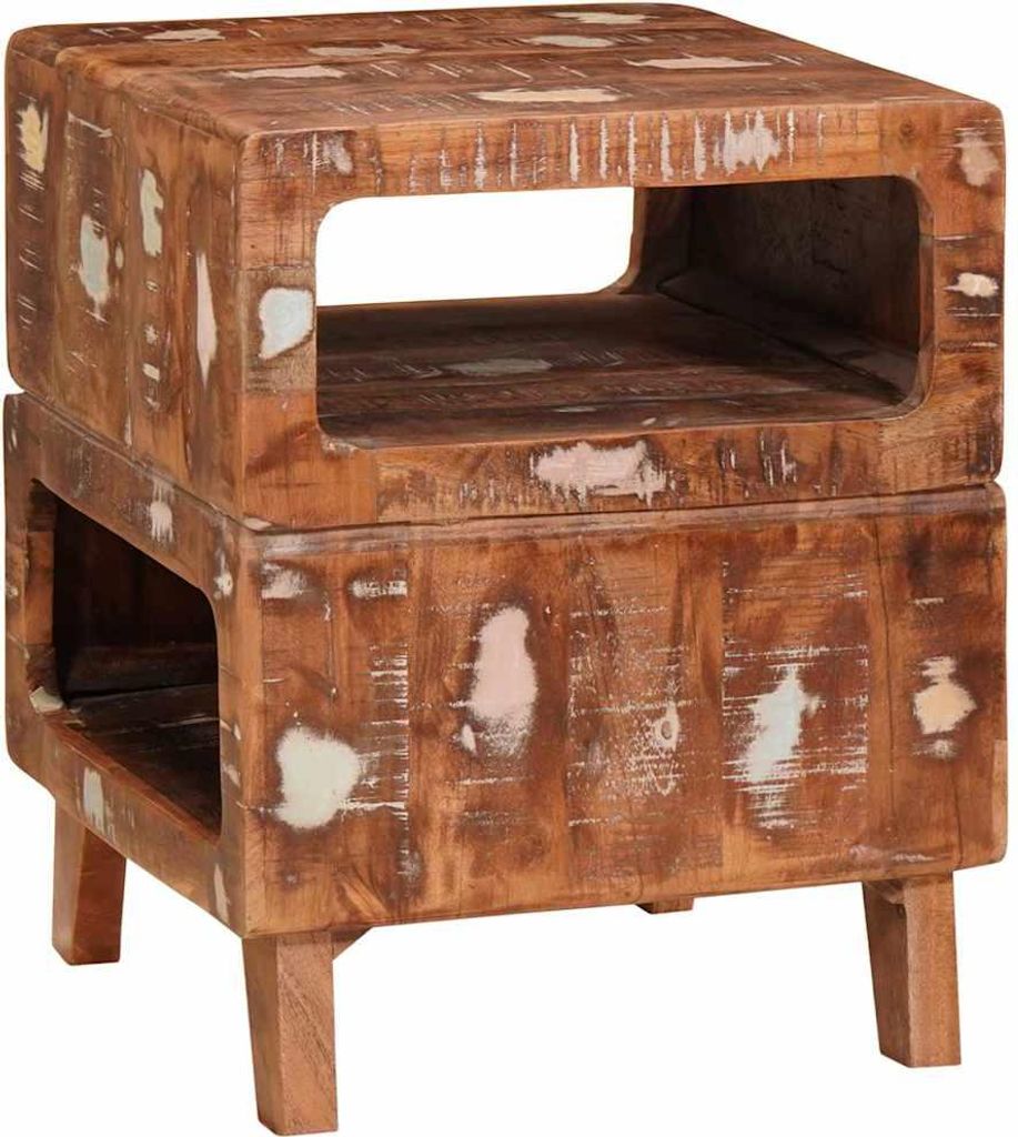 vidaXL Beistelltisch Braun 40 x 40 x 49 cm Massives upgecyceltes Holz