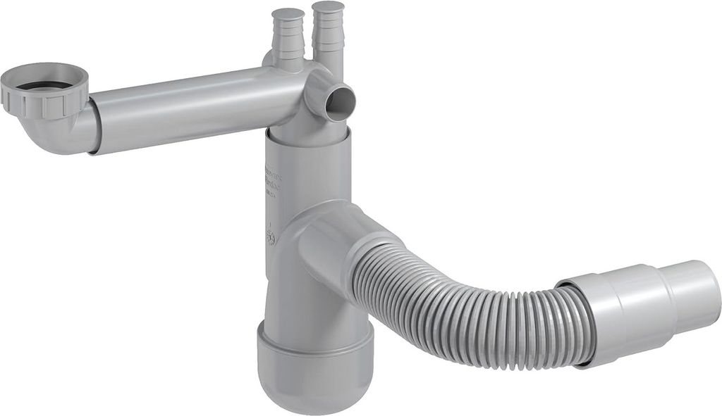 PREVEX Flexloc Universal-Platzspar-Siphon für Küchenspüle, Produktbild