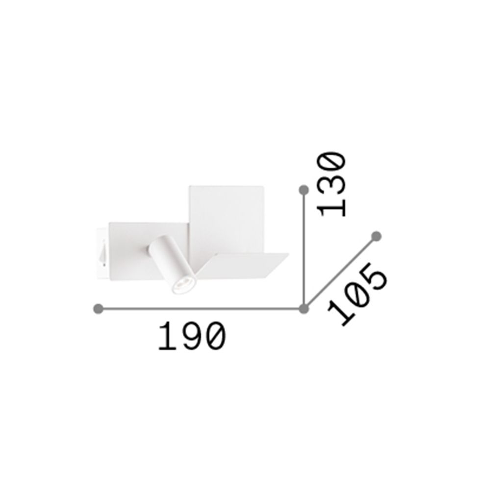 Moderne Wandleuchte Komodo-1 Metall Schwarz Led 4,5W 3000K Warmes Licht
