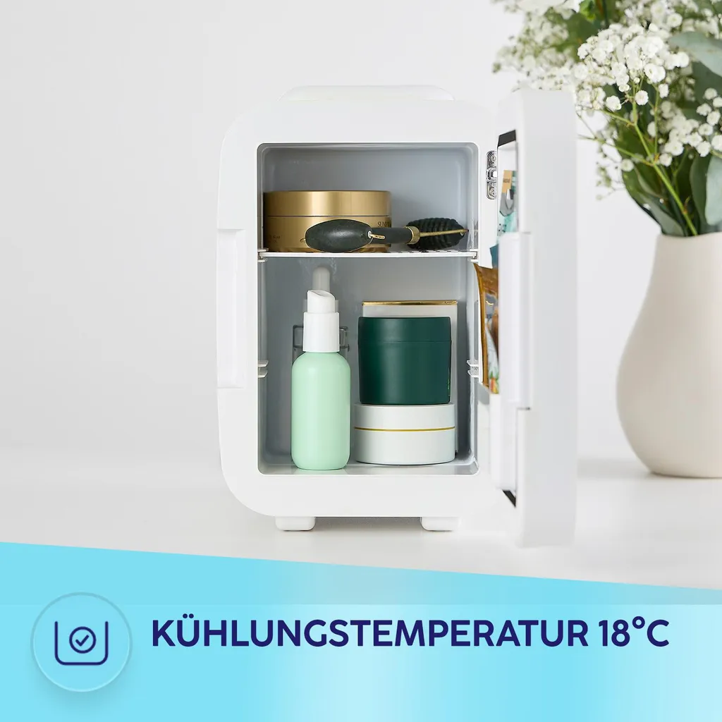 Réfrigérateur pour Sérums et Crèmes - Miroir de Maquillage Intégré 4L - 4