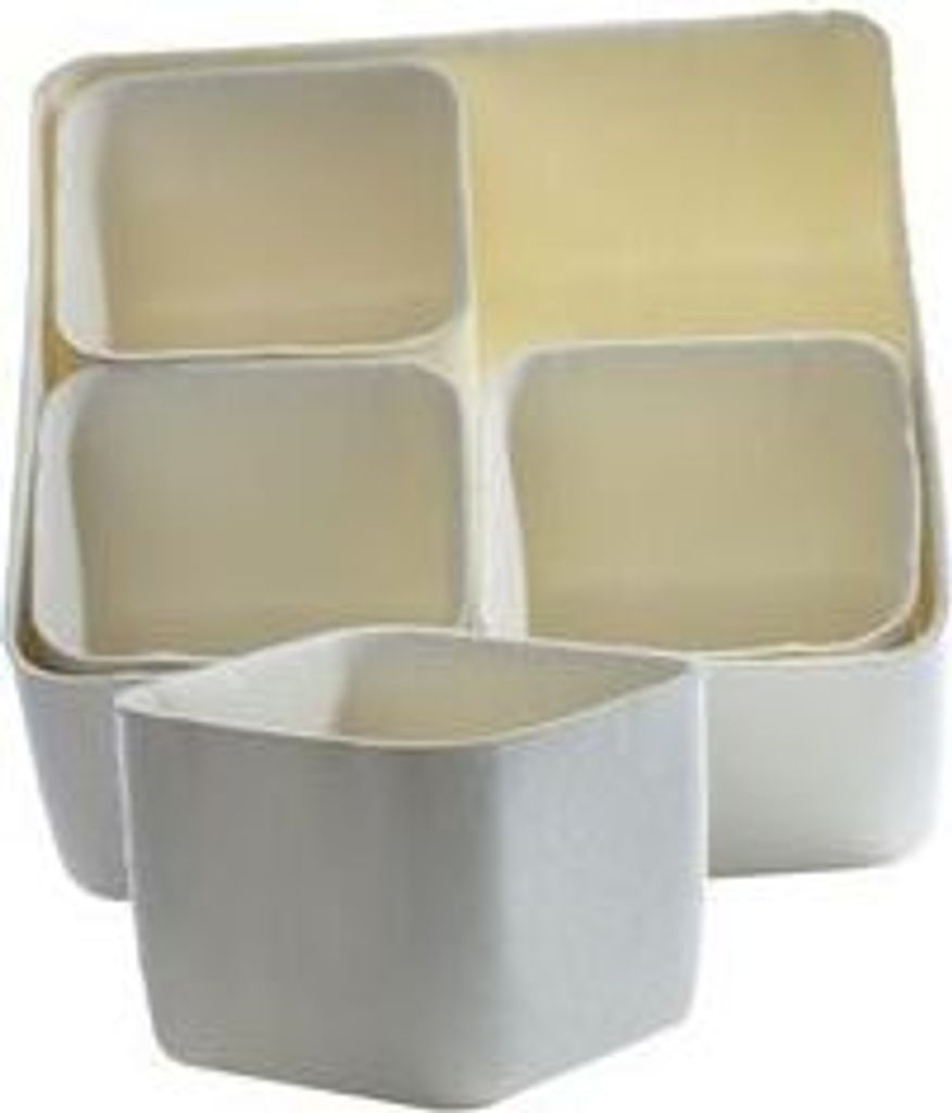 Aufbewahrungbox Filz creme Organizer mit 4 Einsätzen