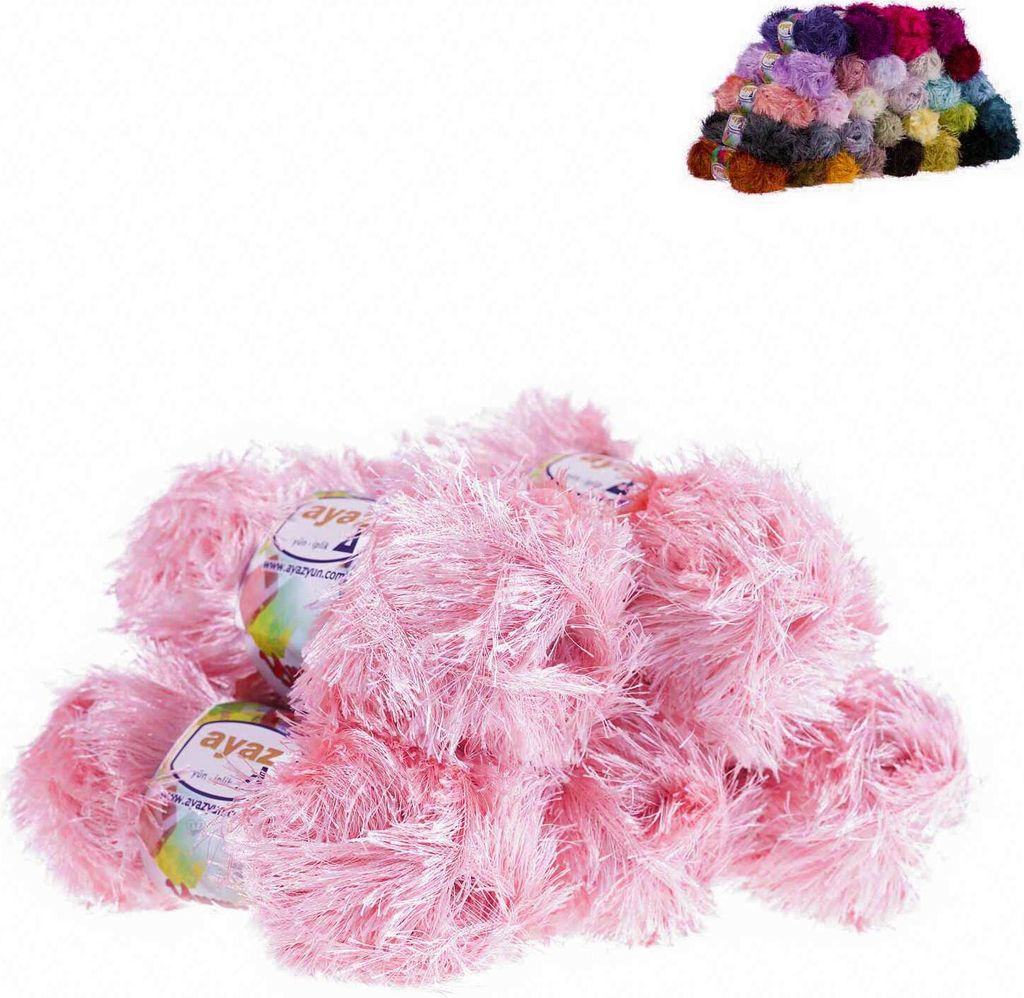 Fransen-Strickgarn Yumos 5 Knäuel je 150m/100g Strickgarn Produktbild 