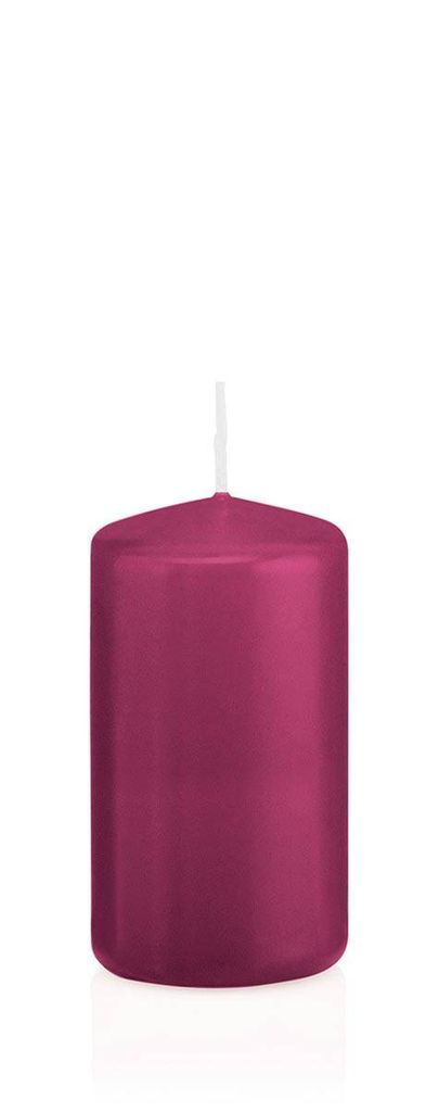 INNA-Glas Wachskerze Maeva, Magenta, 12cm, Ø 6cm, 40h - Germany - Stumpenkerze - Windlicht Kerze