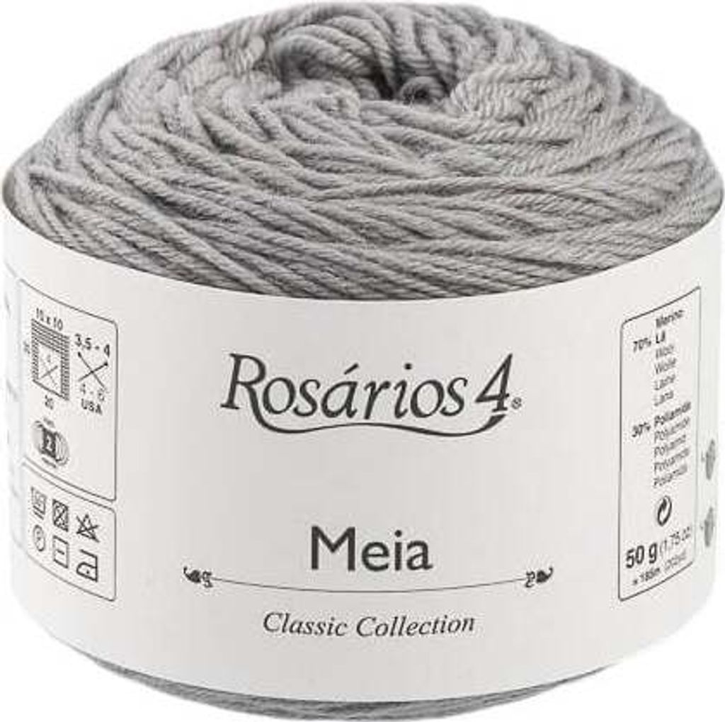 Rosários 4 Meia 09 Medium Grey Strickgarn Produktbild 