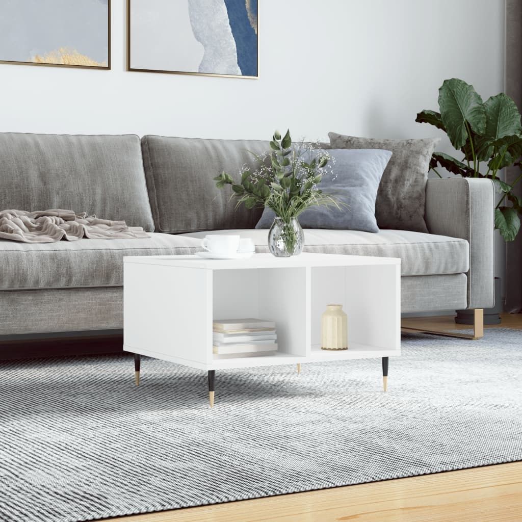 "Rabatt" Couchtisch modern - Wohnzimmertisch - Einfache Montage - Weiß 60x50x36,5 cm Holzwerkstoff - Kaffeetisch CC22575