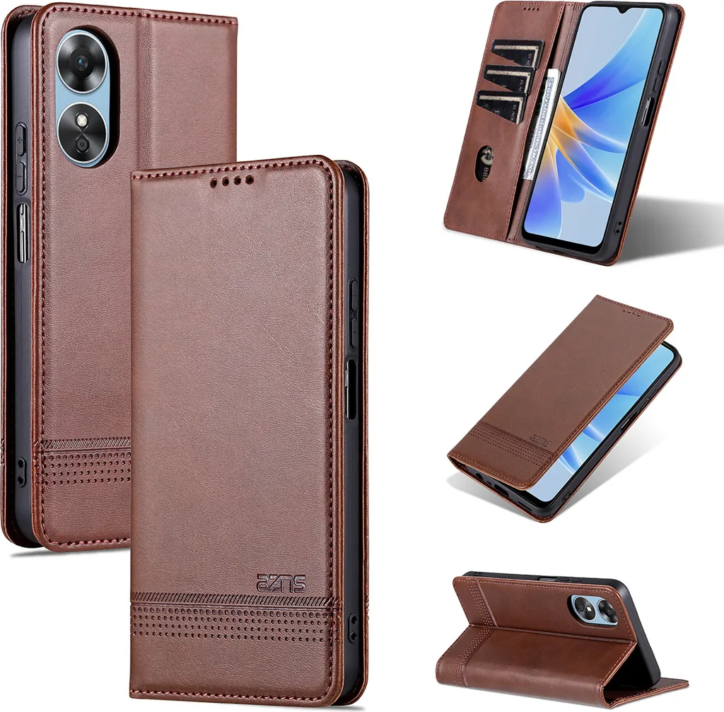 Custodia Protettiva Oppo A17: Flip Case Antiurto in TPU e Pelle PU