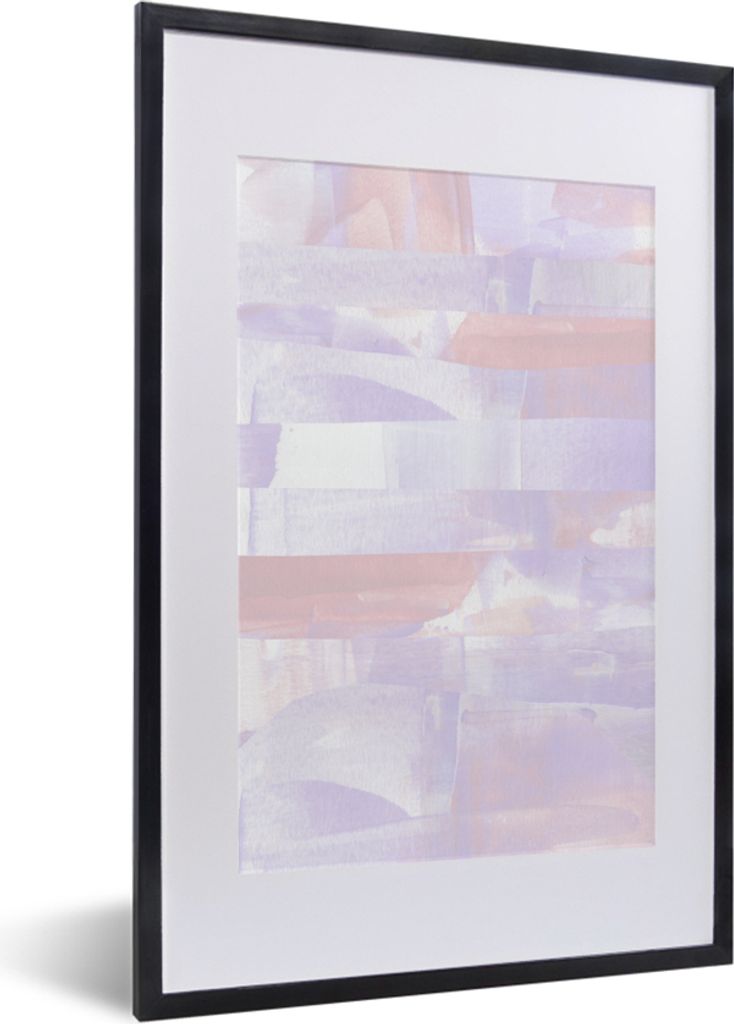 MuchoWow Gerahmtes Poster Pastell - Farbe - Gestaltung 40x60 cm - Poster mit Schwarzem Bilderrahmen Wandposter Rahmen Foto Bilder - Poster in Rahmen