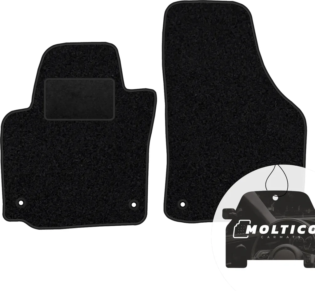 Set Tappetini moto-MOLTICO Skoda Yeti 2009+ Velluto Nero 2 Pezzi