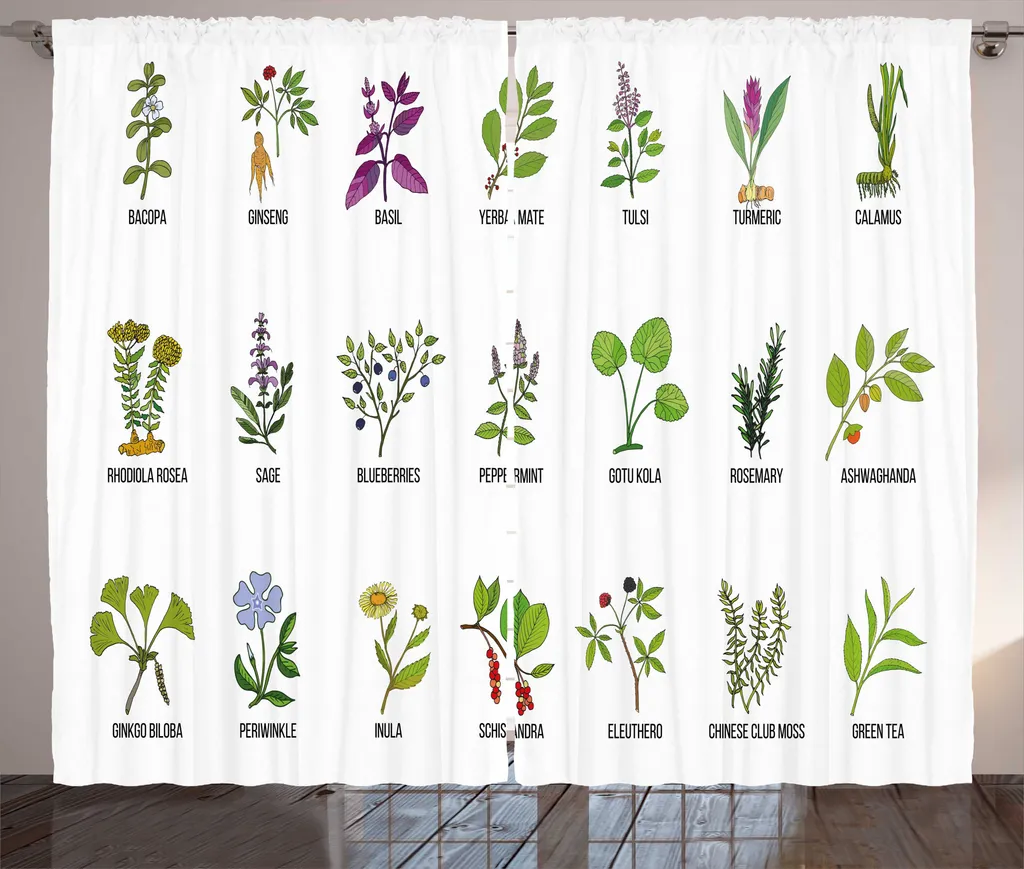 Tenda da Cucina Lavabile ABAKUHAUS 280x175 cm - Erbe Aromatiche
