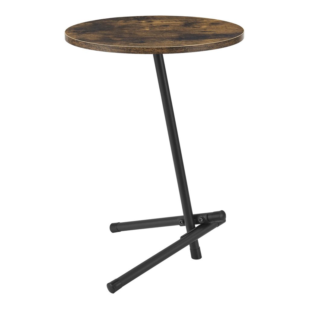 In And OutdoorMatch Beistelltisch rund Mave – 55xØ40 cm – Holzfarben und Schwarz – MDF und Metall pulverbeschichtet – Modernes Design