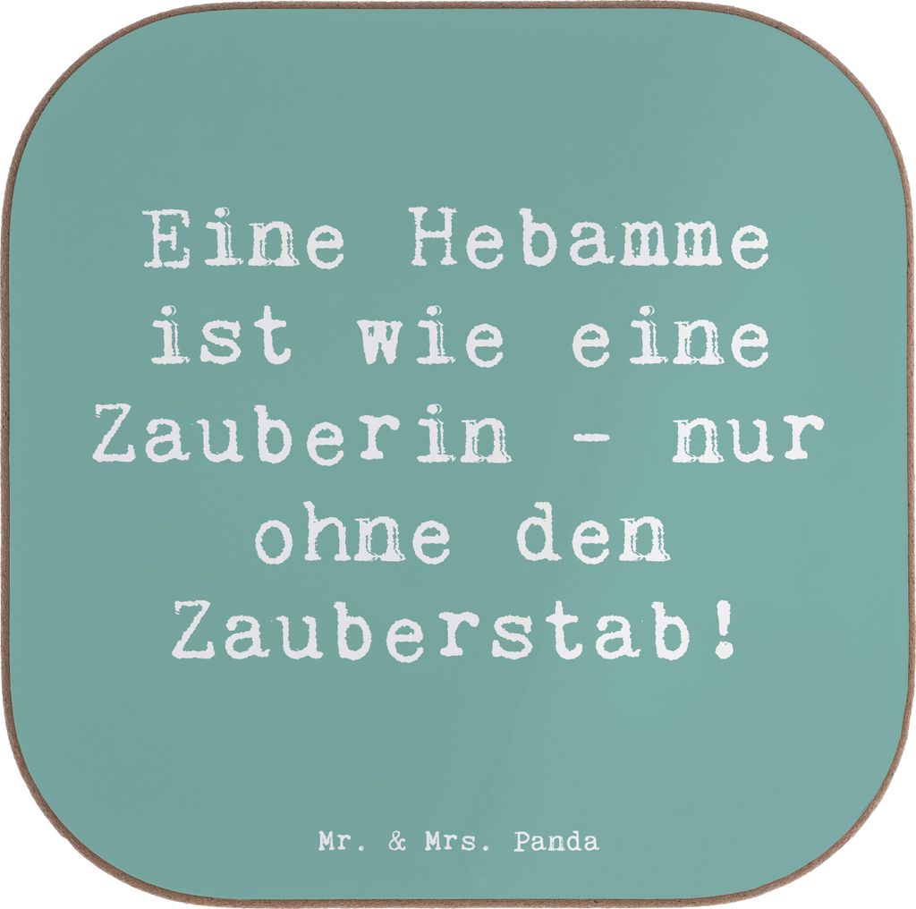 Mr. & Mrs. Panda Untersetzer Tasse Spruch Hebamme Magie - Meeresbrise - Geschenk, handgefertigte Geschenke, Nachsorge, Tassen, Geburtshaus, bierunt...