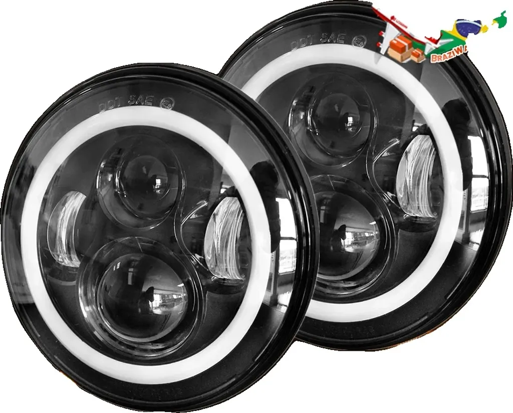 Fari LED 7" CO LIGHT per Harley e Moto Custom | 50W Halo Ring