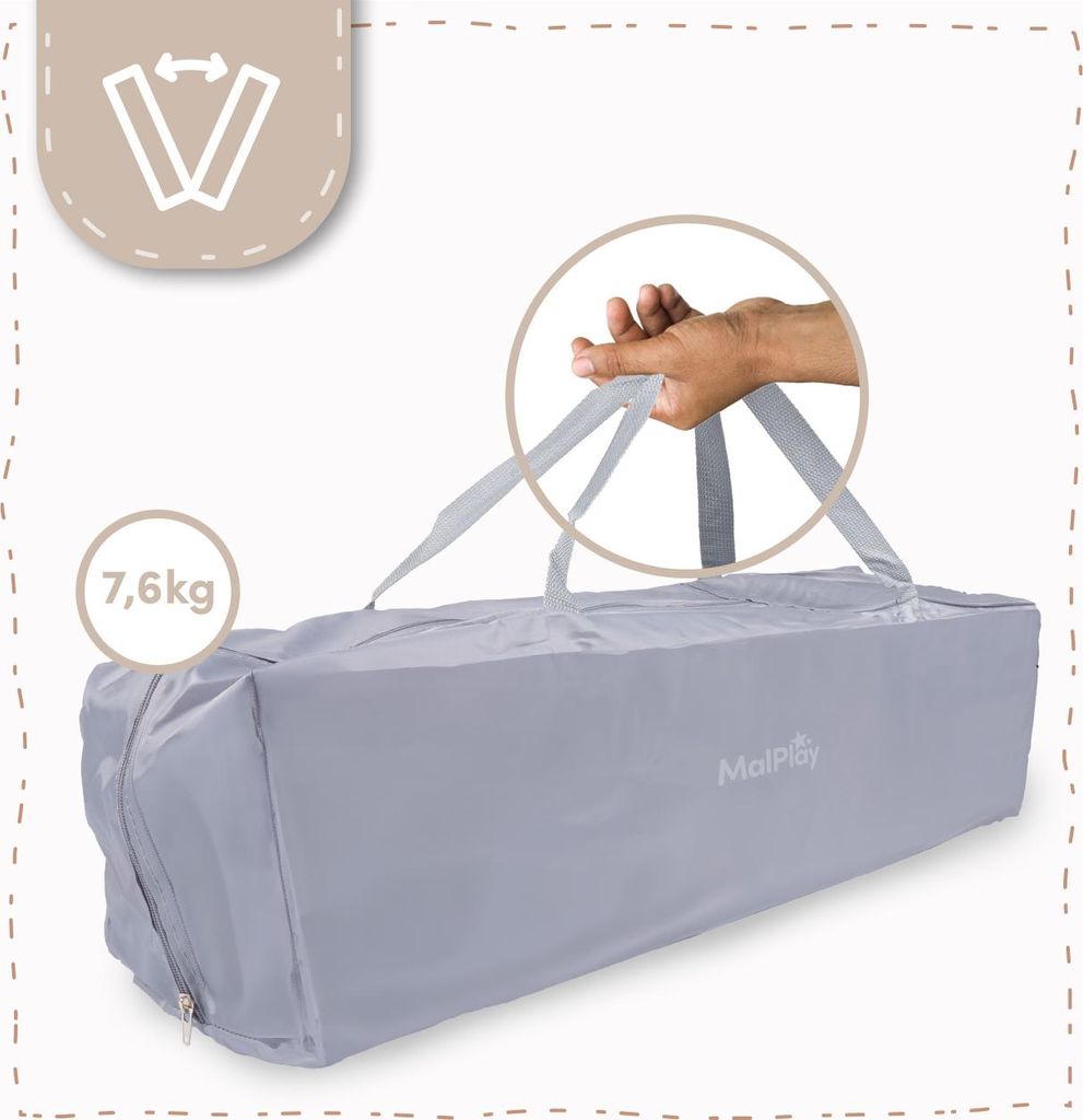Malplay lettino da viaggio, box per bambini, borsa Immagine del prodotto 