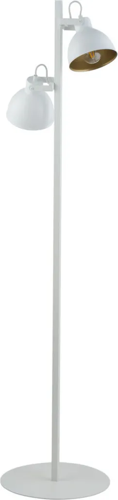 Lampadaire de salon blanc 2 spots mobiles idéal pour coin lecture loft