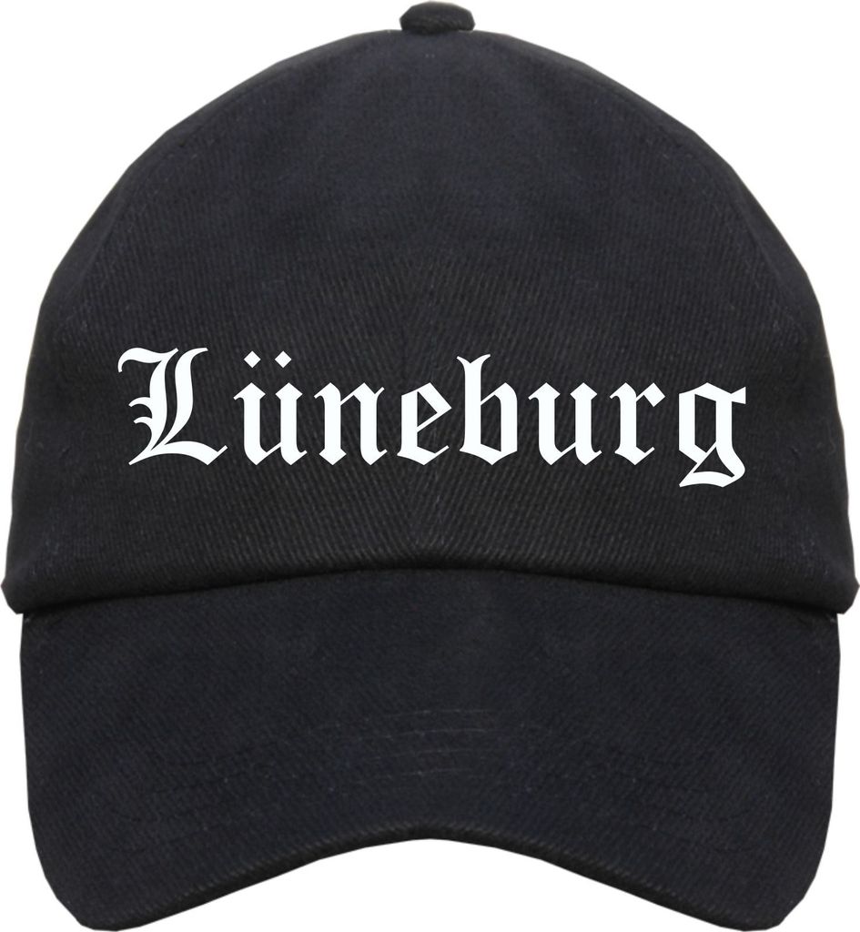 Lüneburg Cappy - Altdeutsch bedruckt - Schirmmütze Cap Einheitsgröße Schwarz