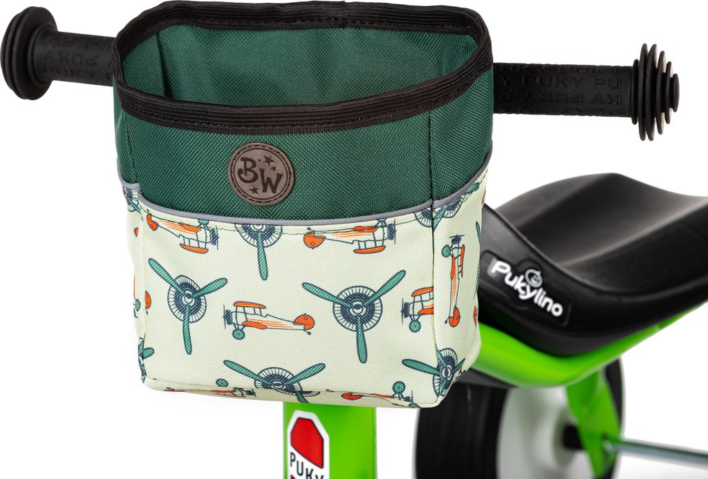 BAMBINIWELT Lenkerkorb für Kinder Lenkertasche kompatibel mit Pukylino Wutsch Fitsch Puky OFFEN für Dreirad Laufrad Rutschfahrzeuge (Modell 26)