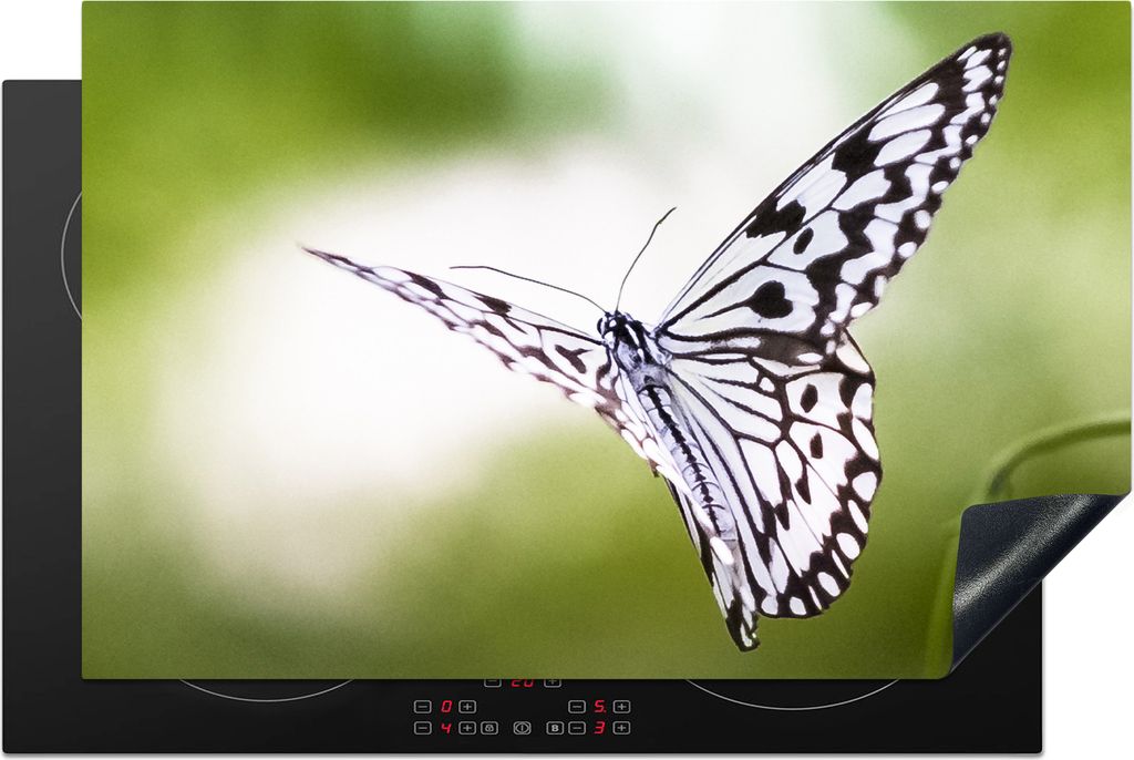 KitchenYeah Herdabdeckplatte Idea leuconoe Schmetterling in den Himmel , 80x52cm, Küche Deko, Glaskeramikfeld Herdabdeckung, Abdeckplatte fùr K...
