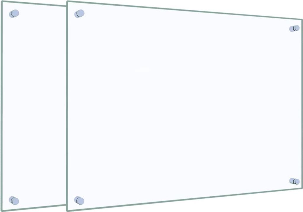 vidaXL Küchenrückwände 2 Stk. Transparent 70x50 cm Hartglas