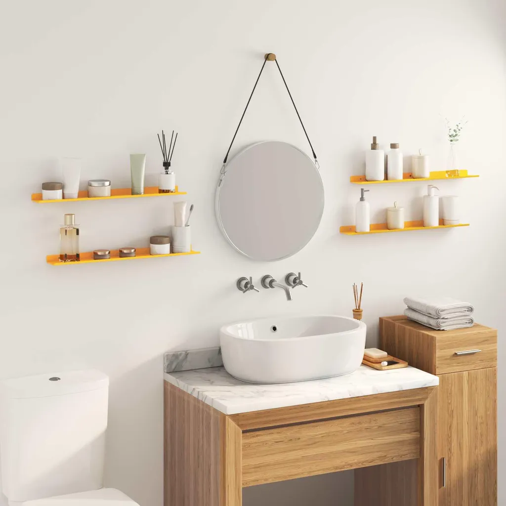 vidaXL Mensole Sospese Giallo Senape - Set da 4 Pezzi 60cm - 4