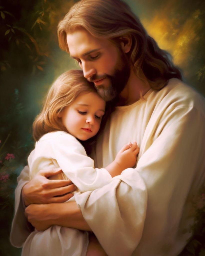 Diamantstickerei Jesus der Fürsorgliche 45x55 cm