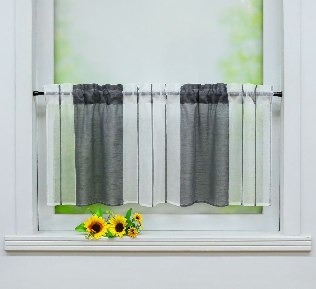 Schicke Kurzgardinen »Viola« Mit Leinenoptik - Perfekt Für Küche & Wohnwagen!