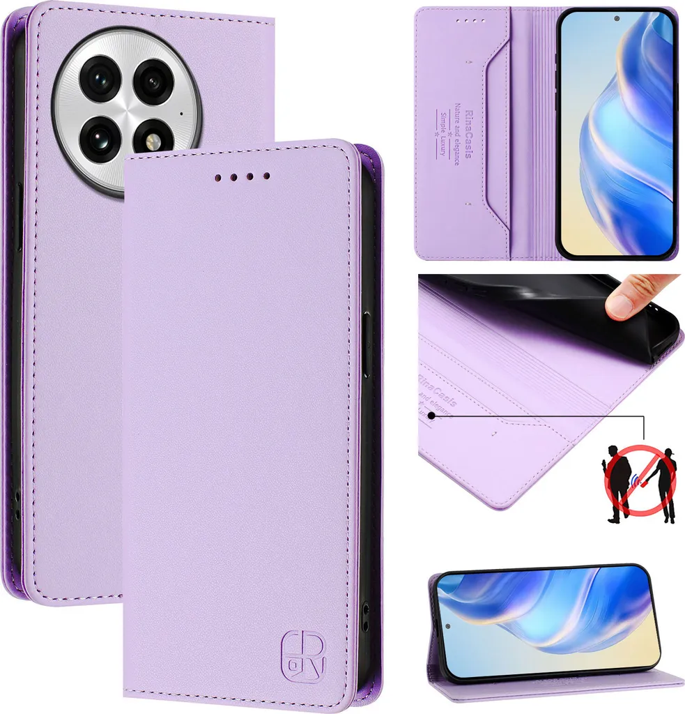 Custodia Robusta OnePlus 13 Viola - Flip Case Portafoglio con Supporto