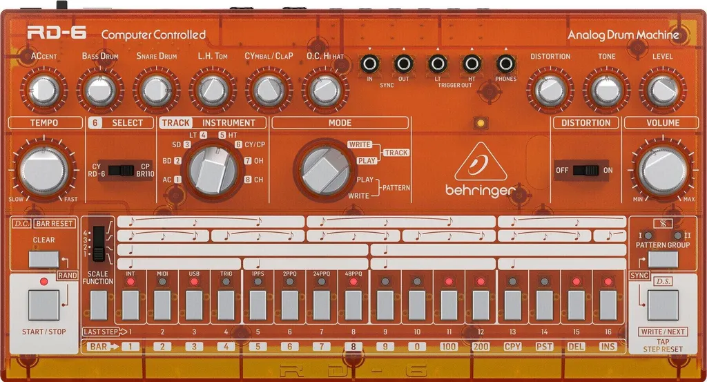 Boîte à Rythmes Analogique Behringer RD-6-LM Séquenceur 16 Pas Lime