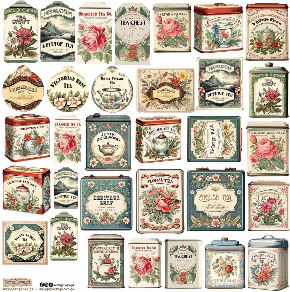 AUFKLEBER - ScrapLove - Tea Can 1 - Teekanne 1