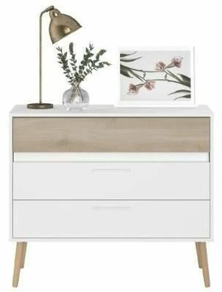 Commode de chambre Parisot à 3 tiroirs - Buffet de rangement compact - 4