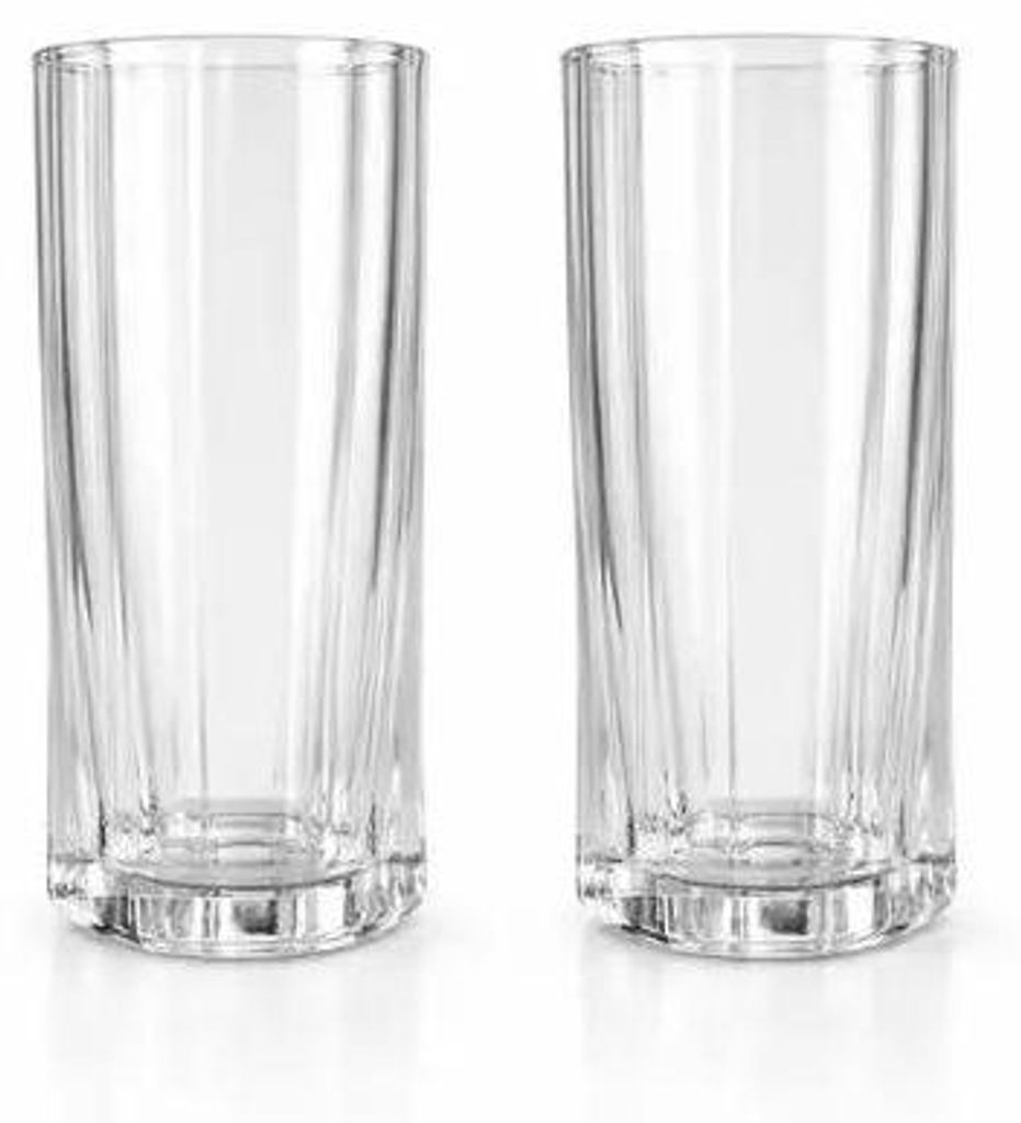 Mevaz - Trinkgläser Set - Luno 456 ml - Geriffeltes Design - Transparent