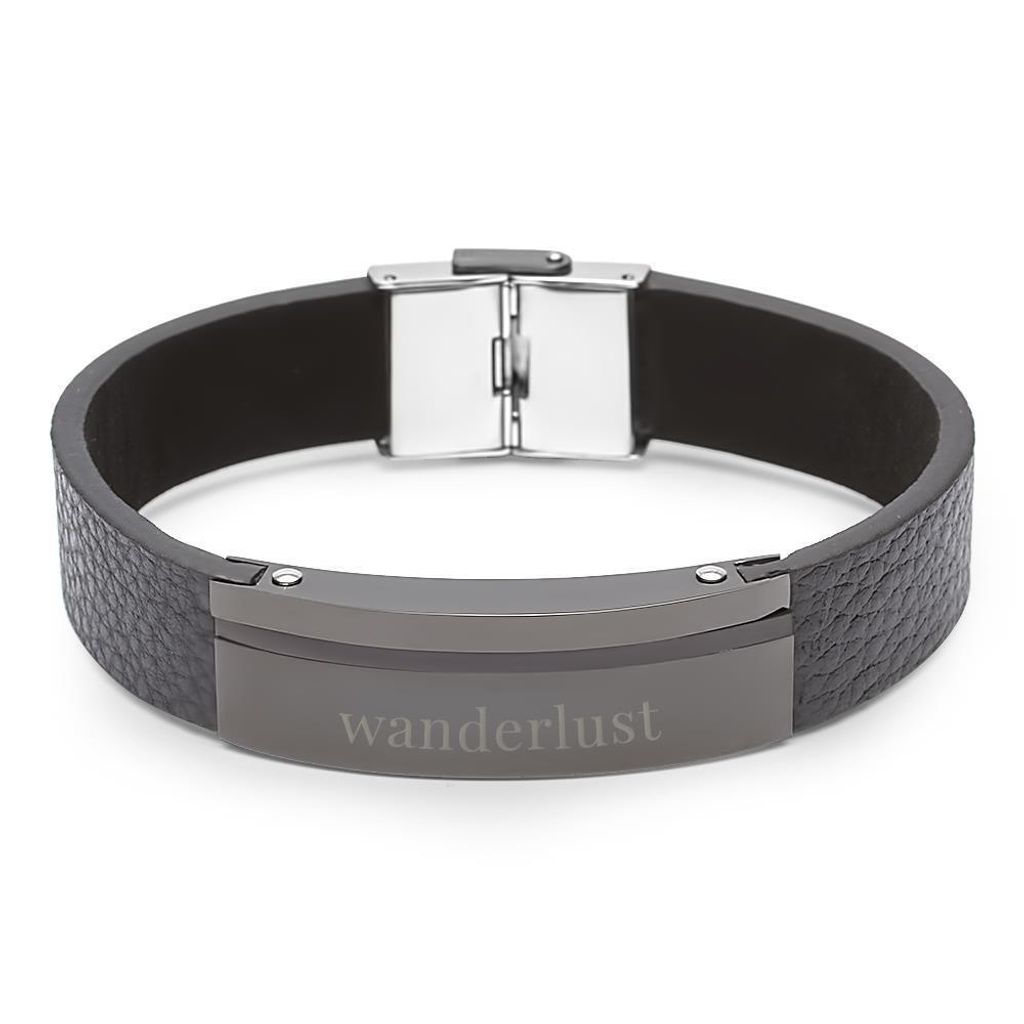 Unique Steel Lederarmband schwarz LB0461