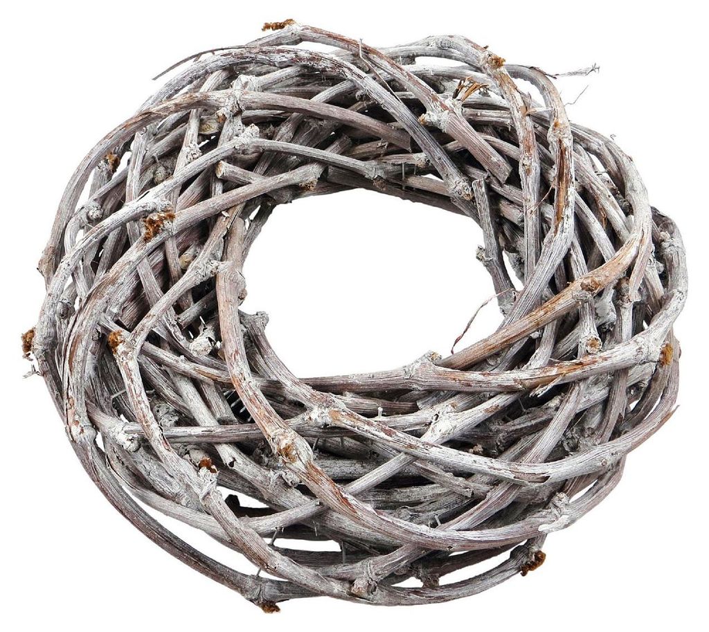 Couronne de vigne blanchie à la chaux en 20 cm pour le Image du produit 