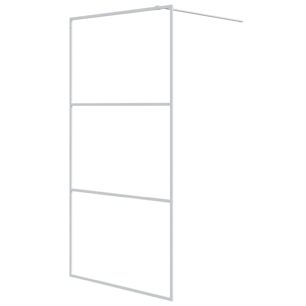 A white metal frame for a shower enclosure, shown against a white background.