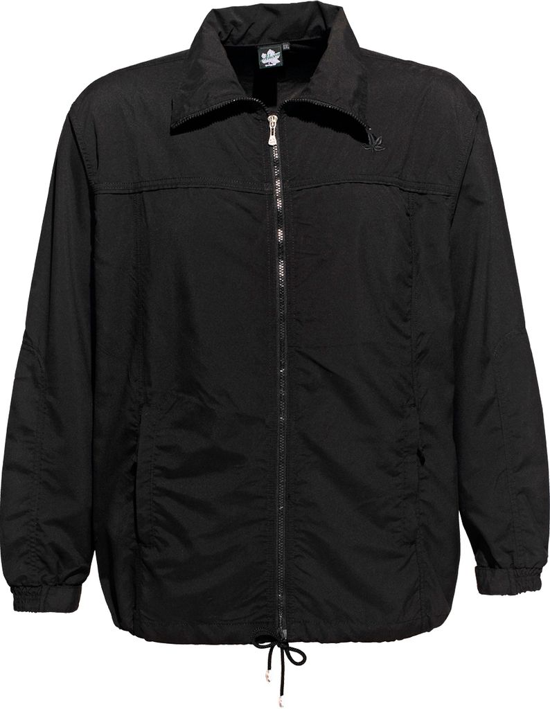 Microfaser Trainingsjacke Übergrößen schwarz Ahorn