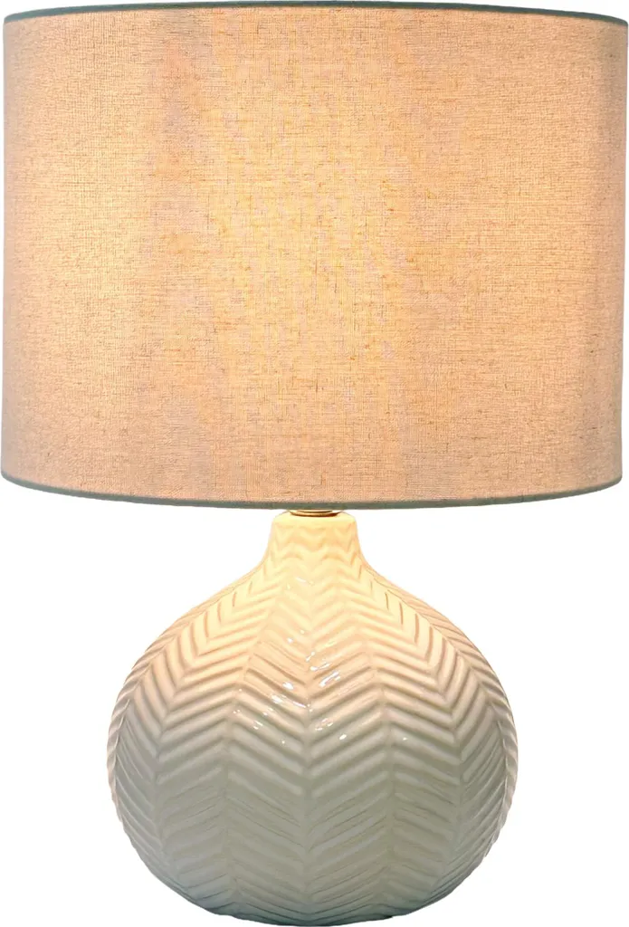 Relaxdays Lampe de Table à Motif Chevron - Luminaire de Salon Élégant