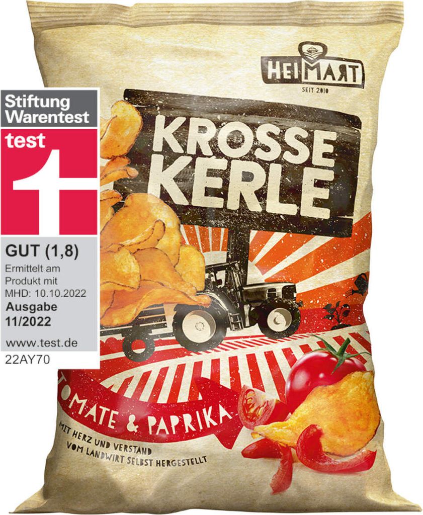 HeiMart Krosse Kerle Tomate und Paprika Kartoffel Chips geröstet 115g