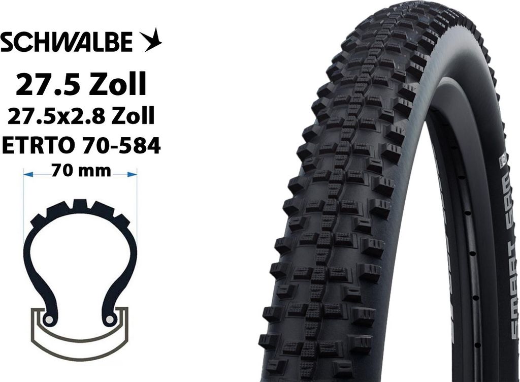 27.5 Zoll SCHWALBE Reifen 27.5x2.8 Smart Sam K-Guard Active Produktbild 