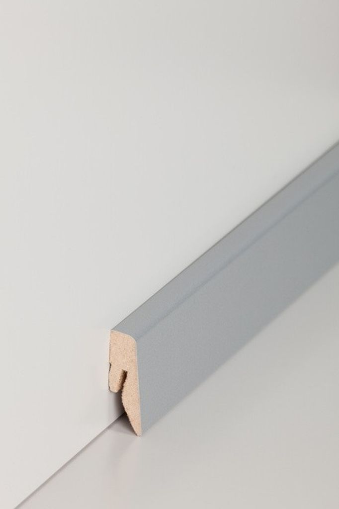Sockelleisten / Fußleisten "Nauheim" (MDF foliert) - Farbpalette: Design-silbergrau (718.4036)