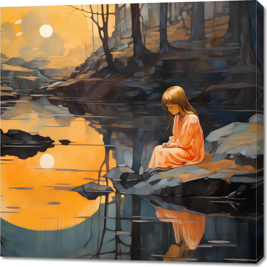 Quadro 100x100 cm Incanto al tramonto