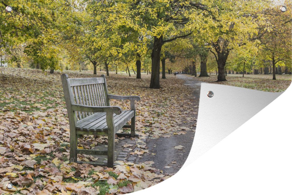 MuchoWow 120x80 cm Outdoor-Poster Gartendeko Sichtschutz Garten Poster für den Garten London - England - Herbst
