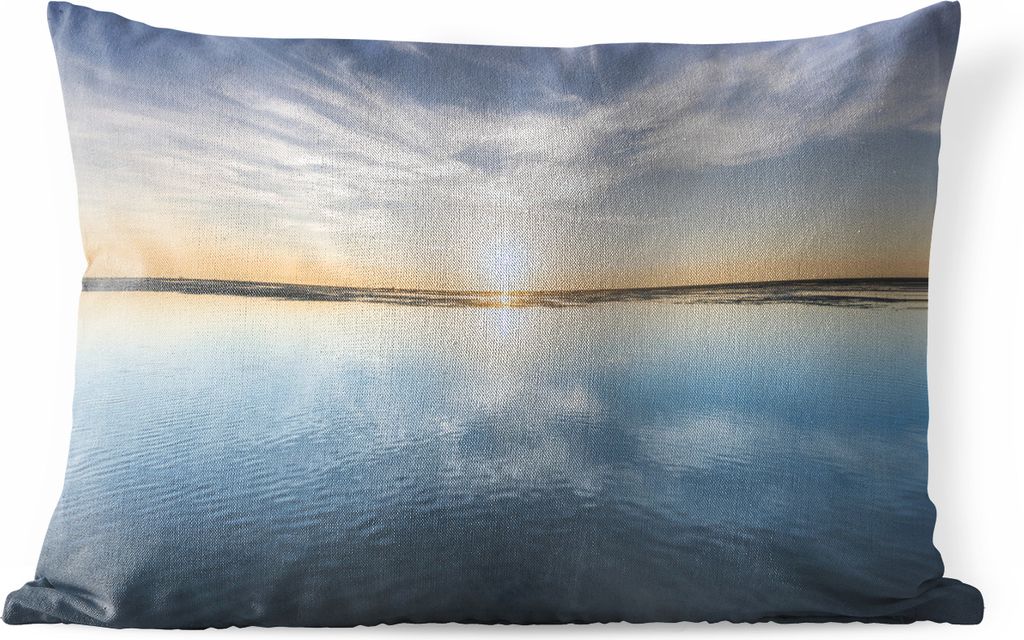 MuchoWow Outdoor Kissen - Watteninseln - Wasser - Sonne - 50x30 cm - Wetterfest - Lounge Kissen - Sofa kissen - Wohnzimmer Dekoration
