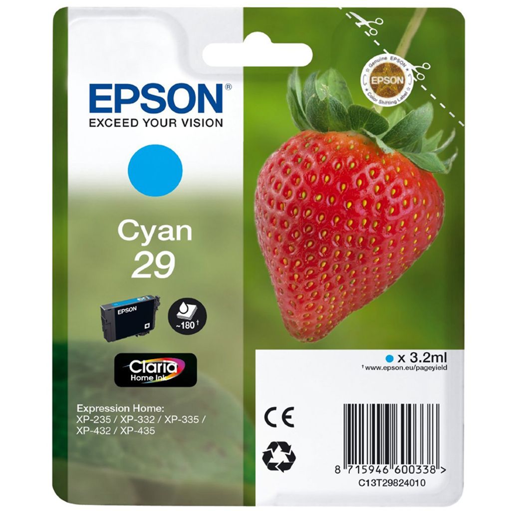 Epson C13T29824010 Druckerpatrone 29 cyan Produktbild 