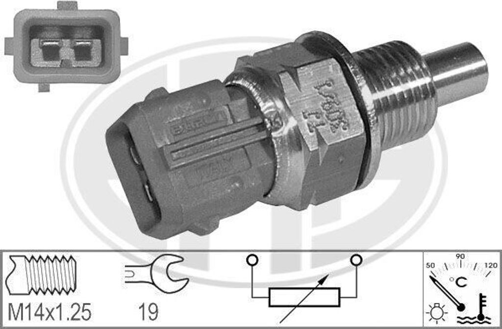 ERA 330709 - OE 1338 66 Kühlmitteltemperatursensor für Xsara, Berlingo, Saxo, 206 (2A/C), 106 II, 206 CC (2D), 206 SW (2E/K), 306, 406, Partner (...