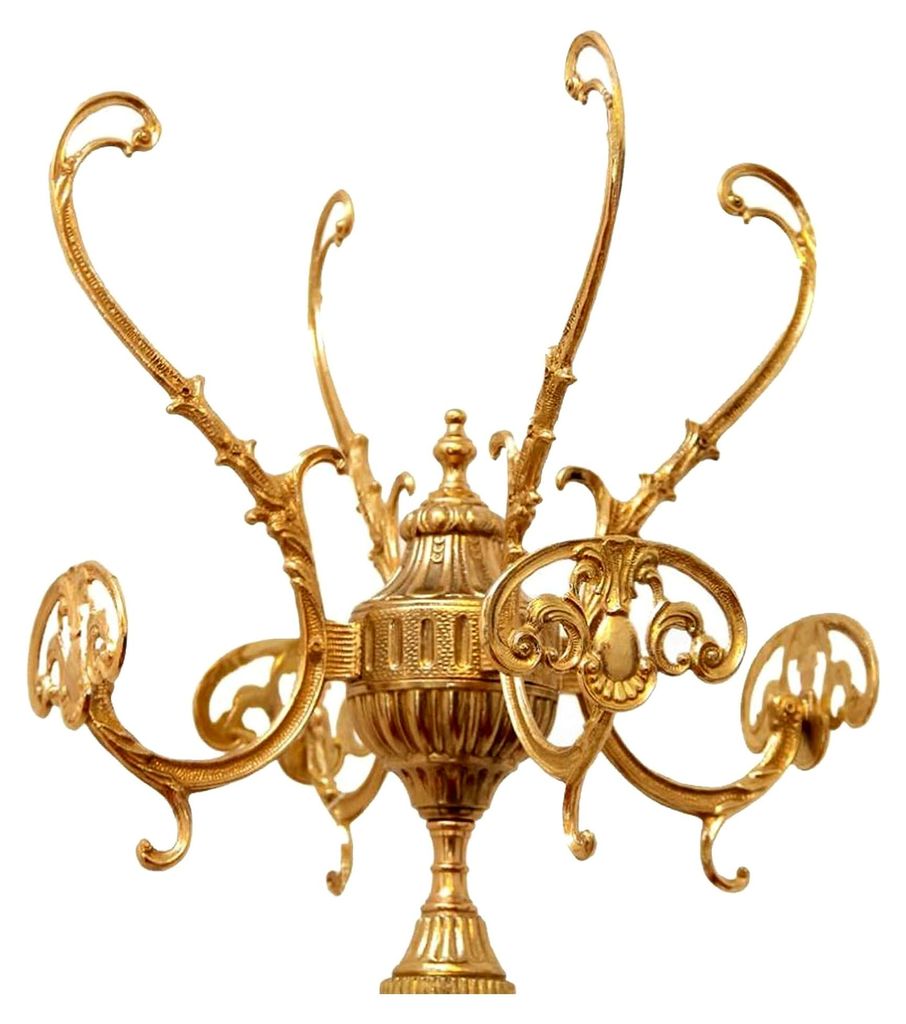 Garderobenständer Kleiderständer Standgarderobe Barock Messing gold, stabil, Metall Vintage Retro Antik mit Haken freistehend rostfrei