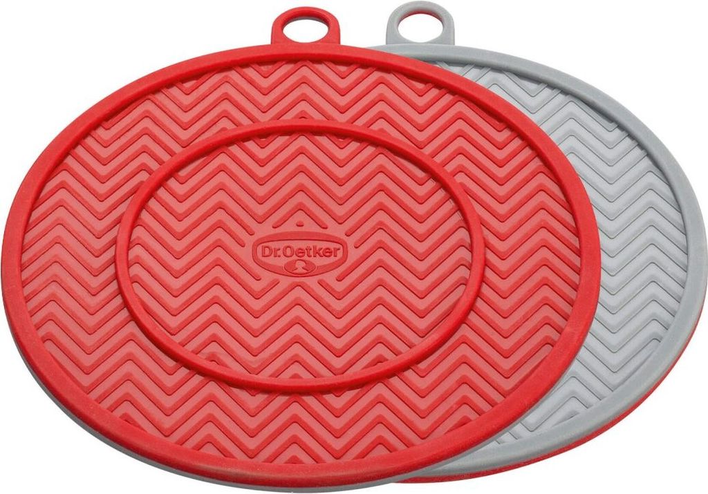 Dr. Oetker Silikon-Untersetzer Flexxibel Ø 18,5 cm, Topfuntersetzer besonderer Zweifarben-Optik, Topflappen für Backformen, Bräter und Auflauffo...