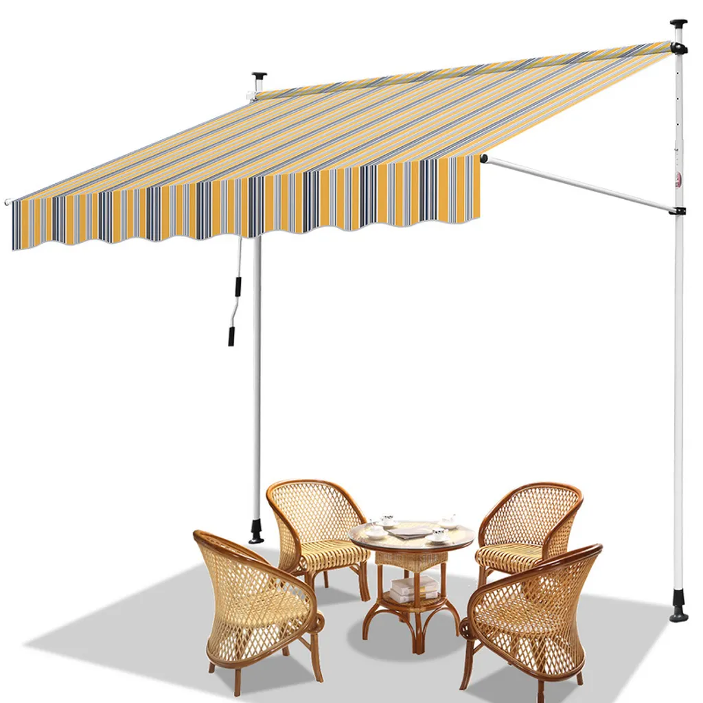 Tenda Balcone Jopassy 200 cm Giallo-Blu - Sistema a Pressione Pro