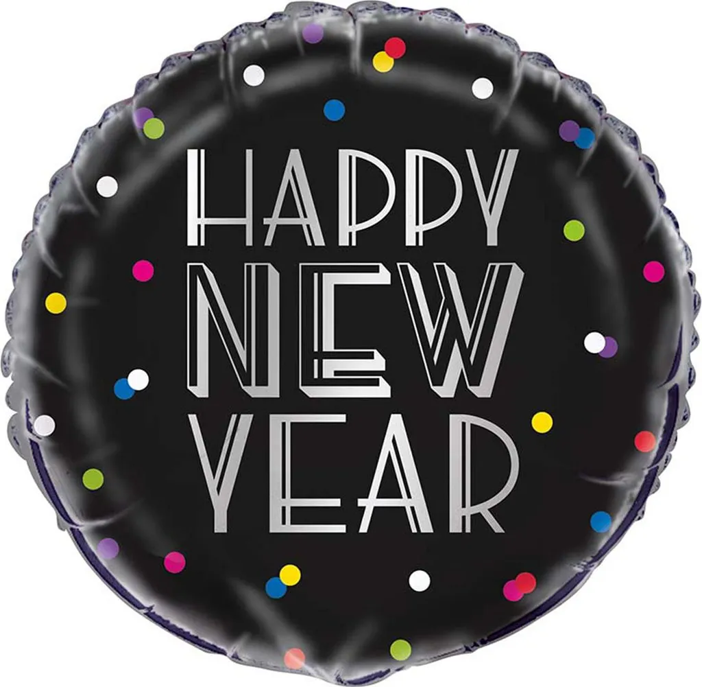 Ballon aluminium 18 pouces Neon Dots 45cm résistant pour Nouvel An