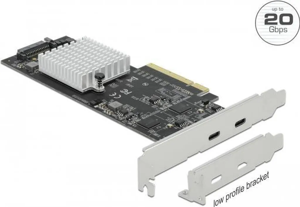 Carte Contrôleur USB-C 20Gbps PCI Express x8 pour Ordinateur Bureau